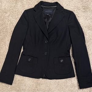 Banana Republic Women’s Black Stretch Blazer Size 2 Career 2 Button Pockets
